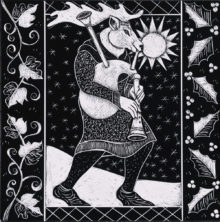 Stag Minstrel, 2019, 8" x 8"
